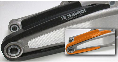 T.M. DESIGNWORKS Schwingenschleifer Extrem long life, orange,  für KTM EXC 2012-