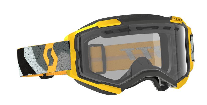 SCOTT Brille: Fury Enduro, camo grau/gelb, klar Doppelglas works