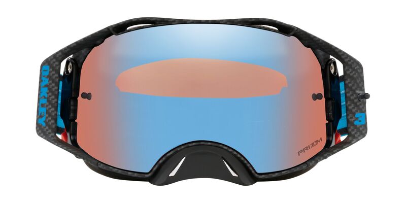 OAKLEY Brille: Airbrake Prizm MX Eli Tomac Signature Series, carbon/blau sapphire-iridium