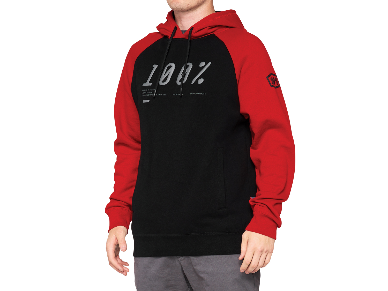 100% Hoody: Barrage, schwarz/rot