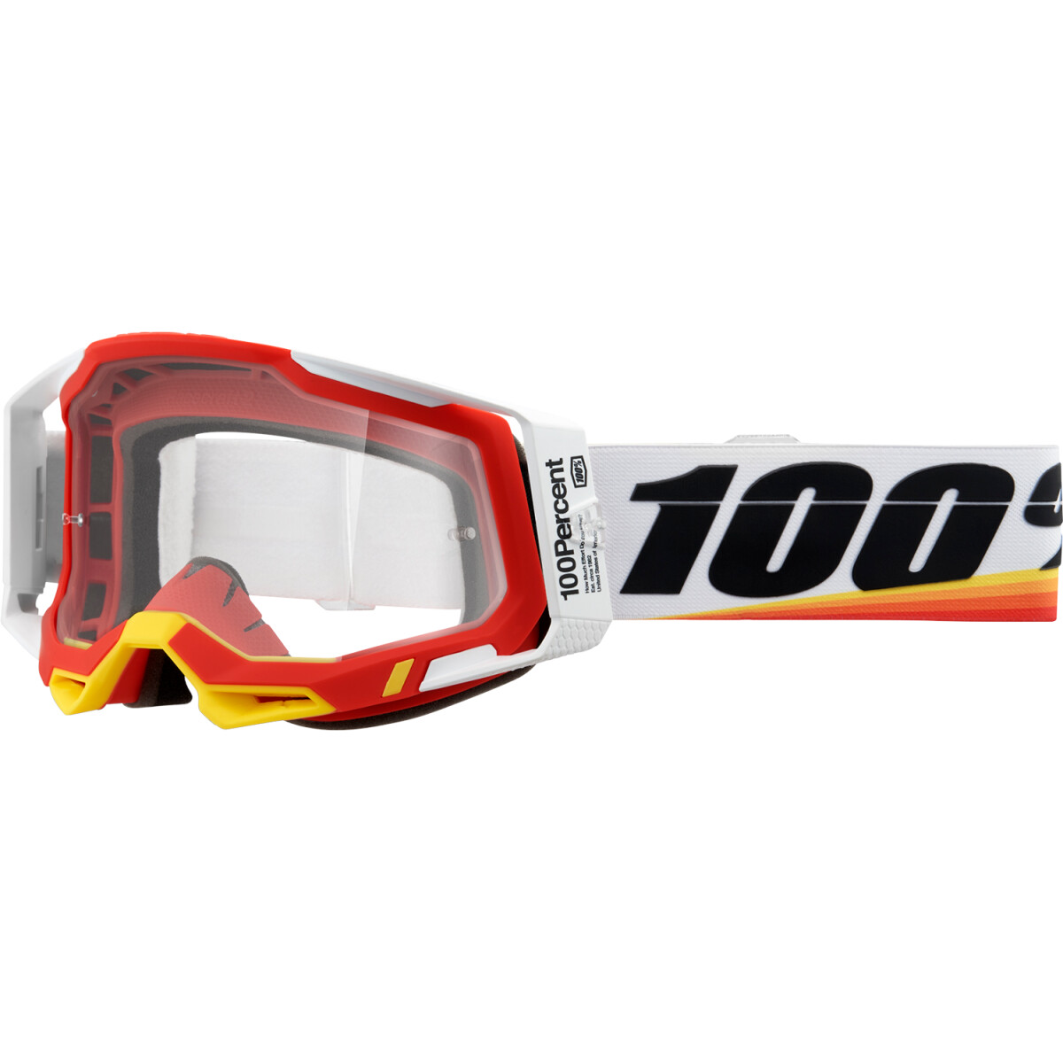 100% Brille: Racecraft 2 Arsham red, rot/weiß/gelb, silber-verspiegelt