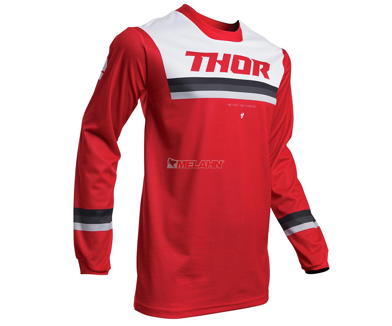 THOR Jersey: Pulse Pinner, rot/weiß