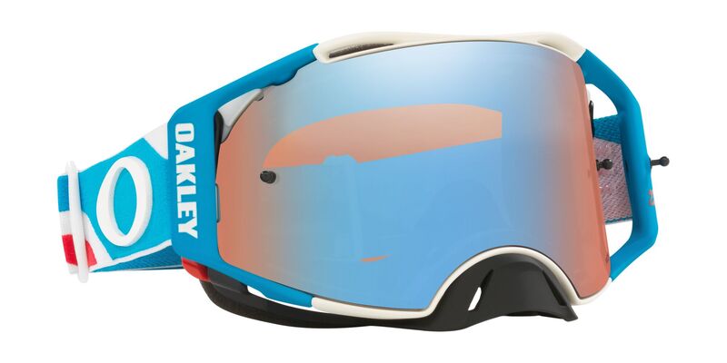 OAKLEY Brille: Airbrake Prizm MX Chase Sexton Signature Series, weiß/blau sapphire-iridium