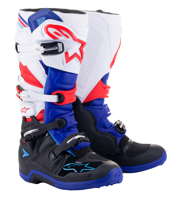 ALPINESTARS Stiefel: Tech 7, schwarz/blau/rot/weiß