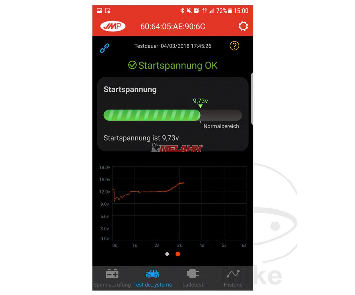 JMP Batterie Monitor 2 (Blei-Säure-Batterien), Batterieüberwachung mit dem Smartphone