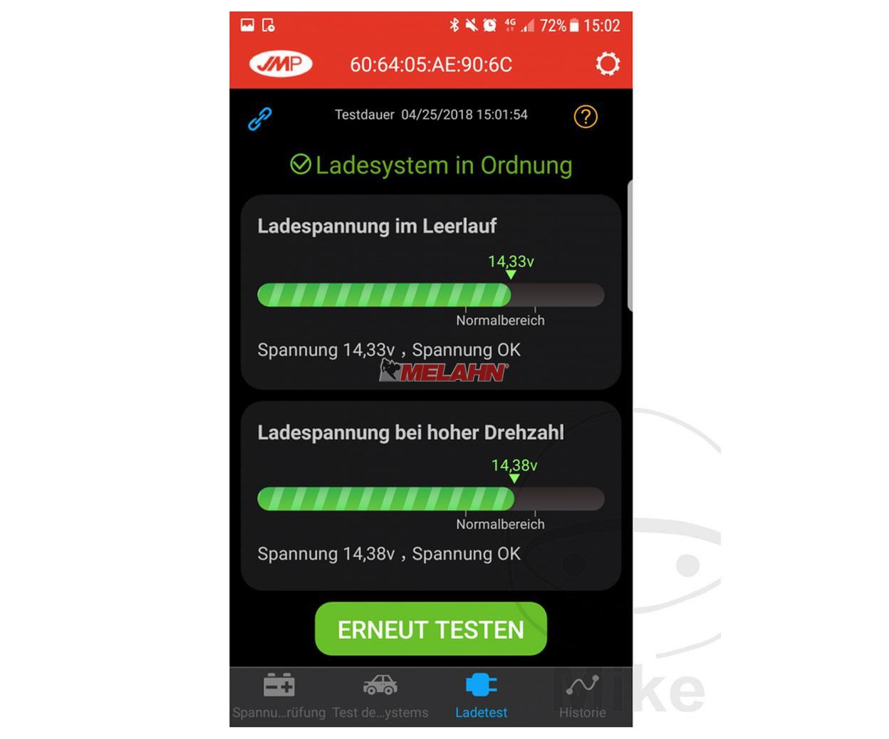 JMP Batterie Monitor 2 (Lthium Batterien), Batterieüberwachung mit dem Smartphone